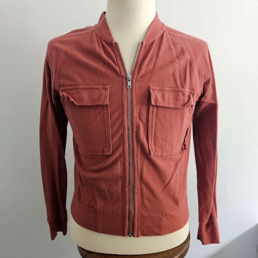 bobi Los Angeles sz M zip up Bomber sweater 100% cotton - EUC